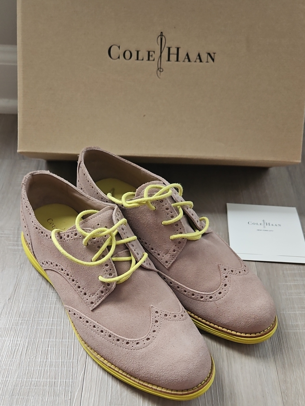 Cole Haan Suede Beige Oxfords, 8.5M